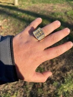 14k Gold & Solid 925 Silver Iced Flooded Out Baguette Diamond Pinky Cross Ring -Harlem Bling Shop italiano silver inc 14k gold and solid 925 silver iced flooded out baguette diamond pinky cross ring 78149.1664376718