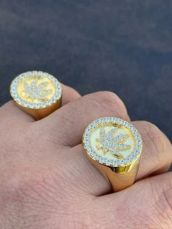 14k Gold & Solid 925 Sterling Silver Iced Weed Marijuana Leaf Ring Flooded Out 22 14k Gold & Solid 925 Sterling Silver Iced Weed Marijuana Leaf Ring Flooded Out -Harlem Bling Shop italiano silver inc 14k gold and solid 925 sterling silver iced weed marijuana leaf ring flooded out 18855.1664373918