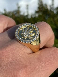 14k Gold & Solid 925 Sterling Silver Iced Weed Marijuana Leaf Ring Flooded Out 19 14k Gold & Solid 925 Sterling Silver Iced Weed Marijuana Leaf Ring Flooded Out -Harlem Bling Shop italiano silver inc 14k gold and solid 925 sterling silver iced weed marijuana leaf ring flooded out 82507.1664382573