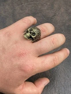 14k Gold Over Real 925 Sterling Silver Calavera Day Of Dead Sugar Skull Ring -Harlem Bling Shop italiano silver inc 14k gold over real 925 sterling silver calavera day of dead sugar skull ring 54882.1664383080