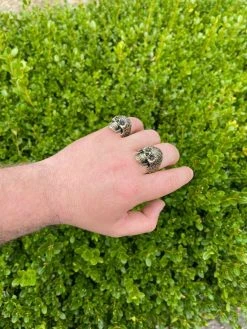 14k Gold Over Real 925 Sterling Silver Calavera Day Of Dead Sugar Skull Ring -Harlem Bling Shop italiano silver inc 14k gold over real 925 sterling silver calavera day of dead sugar skull ring 80682.1664379919