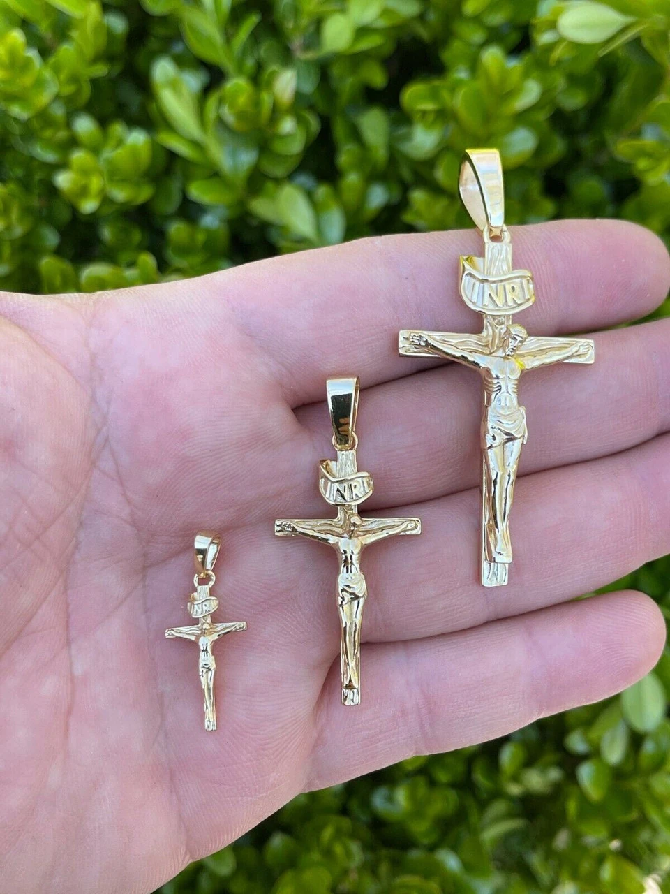 14k Gold Over Real Solid 925 Silver Cross Jesus Piece Crucifix Pendant Necklace 7 14k Gold Over Real Solid 925 Silver Cross Jesus Piece Crucifix Pendant Necklace - Image 5