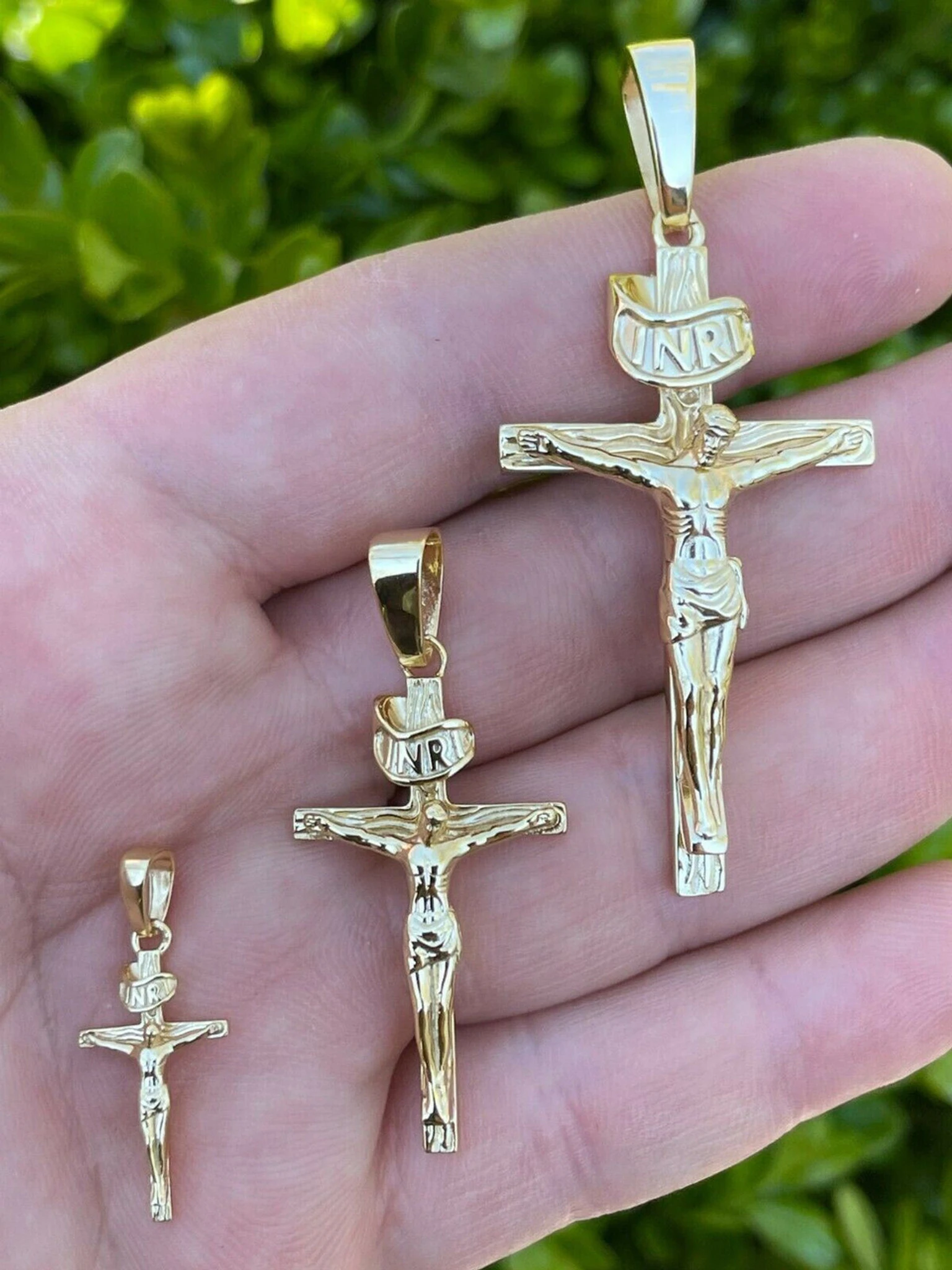 14k Gold Over Real Solid 925 Silver Cross Jesus Piece Crucifix Pendant Necklace 3 14k Gold Over Real Solid 925 Silver Cross Jesus Piece Crucifix Pendant Necklace
