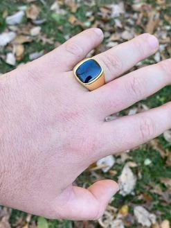 14k Gold Over Real Solid 925 Sterling Silver Black Onyx Stone Mens Signet Ring -Harlem Bling Shop italiano silver inc 14k gold over real solid 925 sterling silver black onyx stone mens signet ring 41952.1664396633