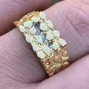 14k Gold Over REAL Solid 925 Sterling Silver Nugget Ring Iced Baguette Diamonds 2 14k Gold Over REAL Solid 925 Sterling Silver Nugget Ring Iced Baguette Diamonds -Harlem Bling Shop italiano silver inc 14k gold over real solid 925 sterling silver nugget ring iced baguette diamonds 20499.1664386983