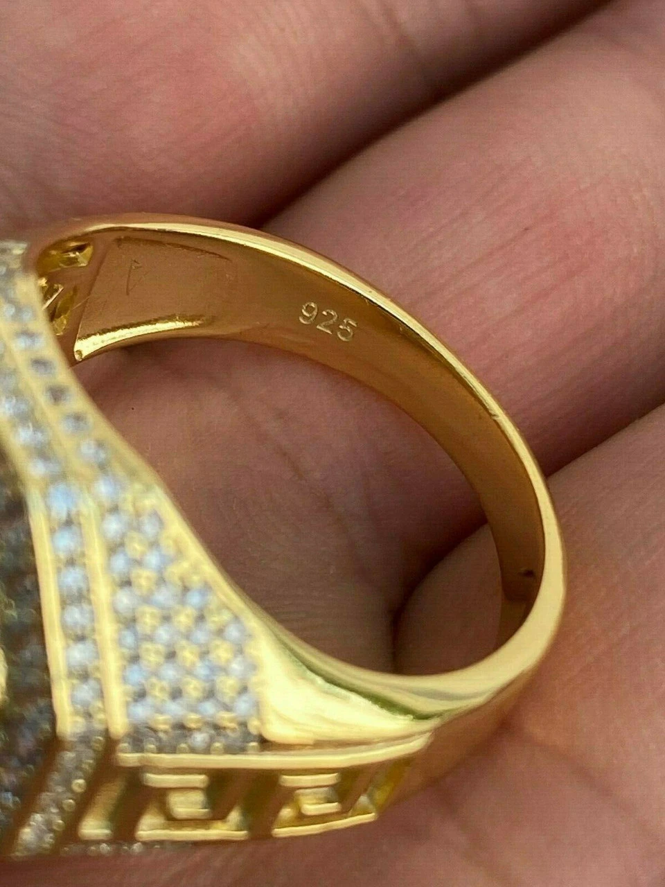 14k Gold Vermeil 925 Hip Hop RING Super Iced Moissanite Pass Diamond Test Pinky 9 14k Gold Vermeil 925 Hip Hop RING Super Iced Moissanite Pass Diamond Test Pinky - Image 7