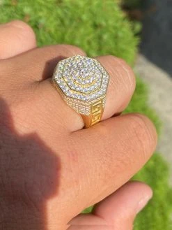 14k Gold Vermeil 925 Hip Hop RING Super Iced Moissanite Pass Diamond Test Pinky 18 14k Gold Vermeil 925 Hip Hop RING Super Iced Moissanite Pass Diamond Test Pinky -Harlem Bling Shop italiano silver inc 14k gold vermeil 925 hip hop ring super iced moissanite pass diamond test pinky 96646.1664392316