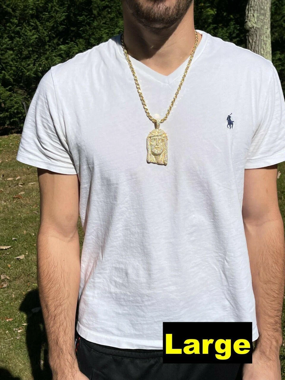 14k Gold Vermeil Fully Iced MOISSANITE Jesus Piece Pendant Pass Diamond Tester 17 14k Gold Vermeil Fully Iced MOISSANITE Jesus Piece Pendant Pass Diamond Tester - Image 15