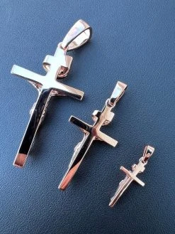 14k Rose Gold Plate Solid 925 Silver Cross Jesus Piece Crucifix Pendant Necklace 22 14k Rose Gold Plate Solid 925 Silver Cross Jesus Piece Crucifix Pendant Necklace -Harlem Bling Shop italiano silver inc 14k rose gold plate solid 925 silver cross jesus piece crucifix pendant necklace 02178.1674668510