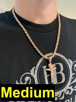 14k Rose Gold Plate Solid 925 Silver Cross Jesus Piece Crucifix Pendant Necklace 19 14k Rose Gold Plate Solid 925 Silver Cross Jesus Piece Crucifix Pendant Necklace -Harlem Bling Shop italiano silver inc 14k rose gold plate solid 925 silver cross jesus piece crucifix pendant necklace 24424.1674668400