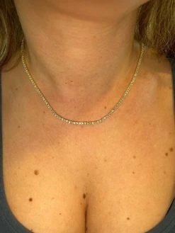 2mm MOISSANITE 14k Gold Vermeil Silver Tennis Chain Necklace Pass Diamond Test 21 2mm MOISSANITE 14k Gold Vermeil Silver Tennis Chain Necklace Pass Diamond Test -Harlem Bling Shop italiano silver inc 2mm moissanite 14k gold vermeil silver tennis chain necklace pass diamond test 46820.1664359904