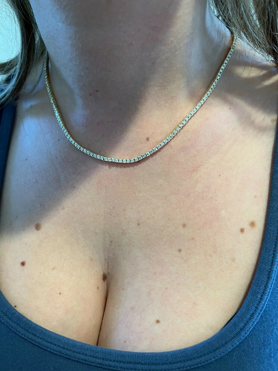 2mm MOISSANITE 14k Gold Vermeil Silver Tennis Chain Necklace Pass Diamond Test 12 2mm MOISSANITE 14k Gold Vermeil Silver Tennis Chain Necklace Pass Diamond Test - Image 10