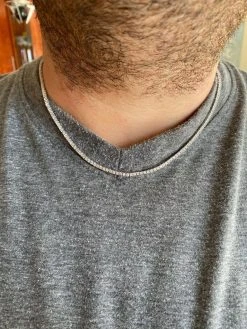 2mm MOISSANITE Tennis Necklace Passes Diamond Tester 17 2mm MOISSANITE Tennis Necklace Passes Diamond Tester -Harlem Bling Shop italiano silver inc 2mm moissanite tennis necklace passes diamond tester 06226.1664397722