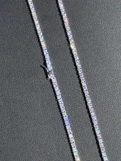 2mm MOISSANITE Tennis Necklace Passes Diamond Tester 18 2mm MOISSANITE Tennis Necklace Passes Diamond Tester -Harlem Bling Shop italiano silver inc 2mm moissanite tennis necklace passes diamond tester 39337.1664380664