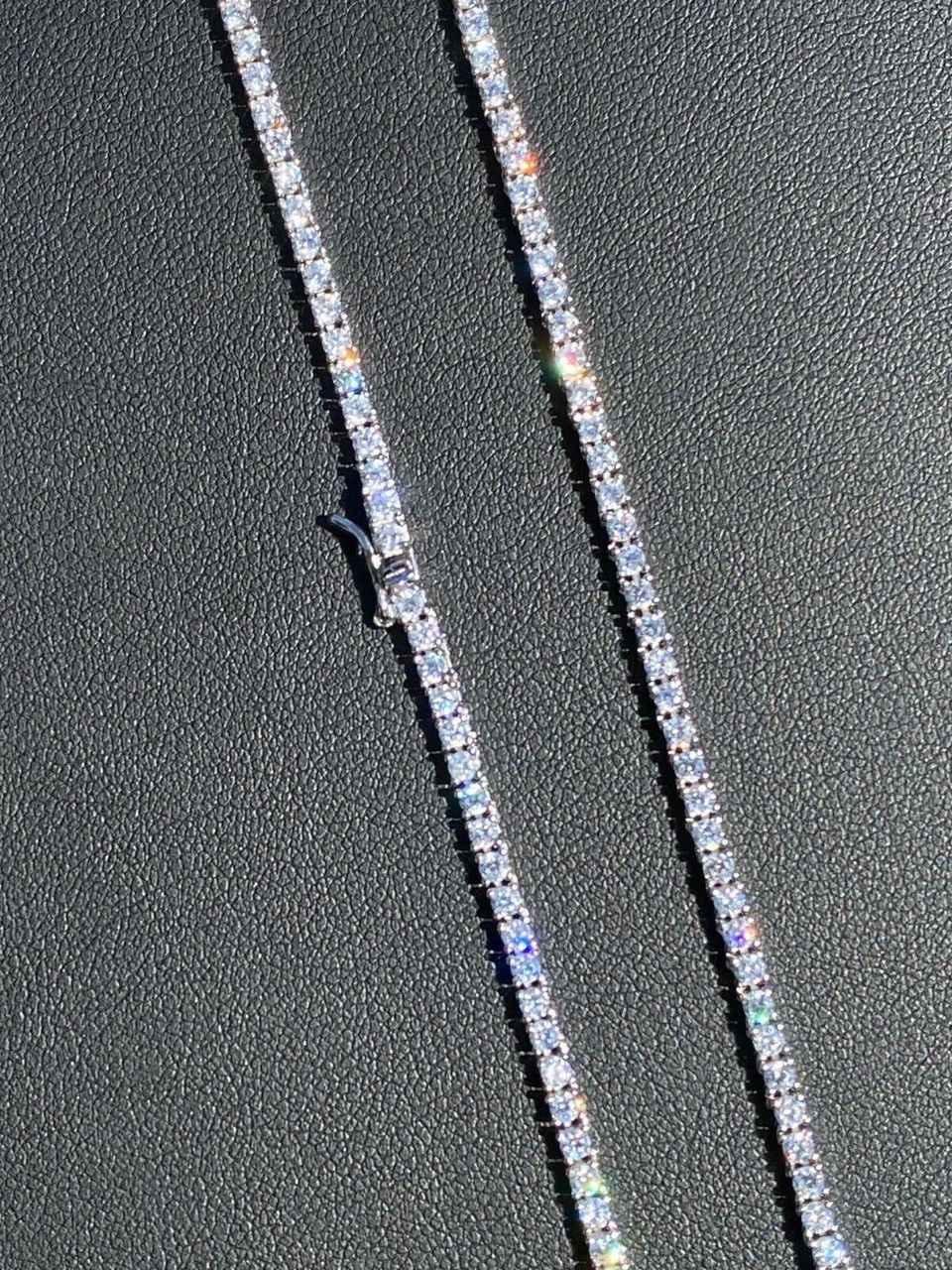 2mm MOISSANITE Tennis Necklace Passes Diamond Tester 8 2mm MOISSANITE Tennis Necklace Passes Diamond Tester - Image 6