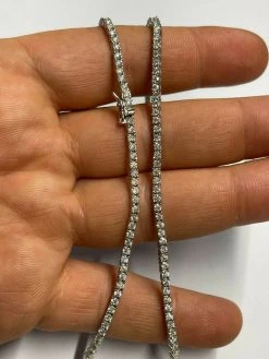2mm MOISSANITE Tennis Necklace Passes Diamond Tester 22 2mm MOISSANITE Tennis Necklace Passes Diamond Tester -Harlem Bling Shop italiano silver inc 2mm moissanite tennis necklace passes diamond tester 94819.1664383850