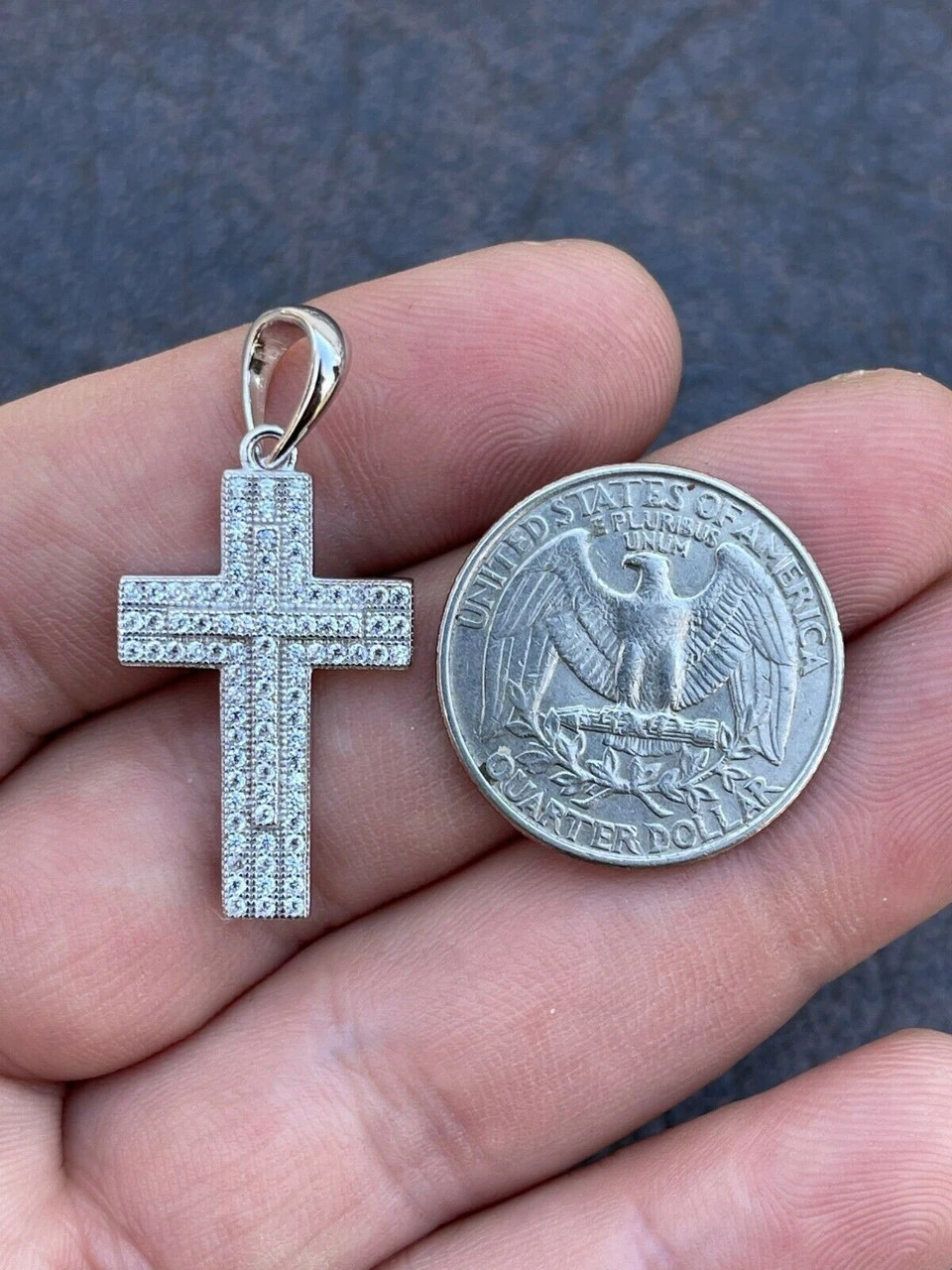 925 Sterling Silver Cross Pendant Necklace Iced MOISSANITE Passes Diamond Tester 7 925 Sterling Silver Cross Pendant Necklace Iced MOISSANITE Passes Diamond Tester - Image 5