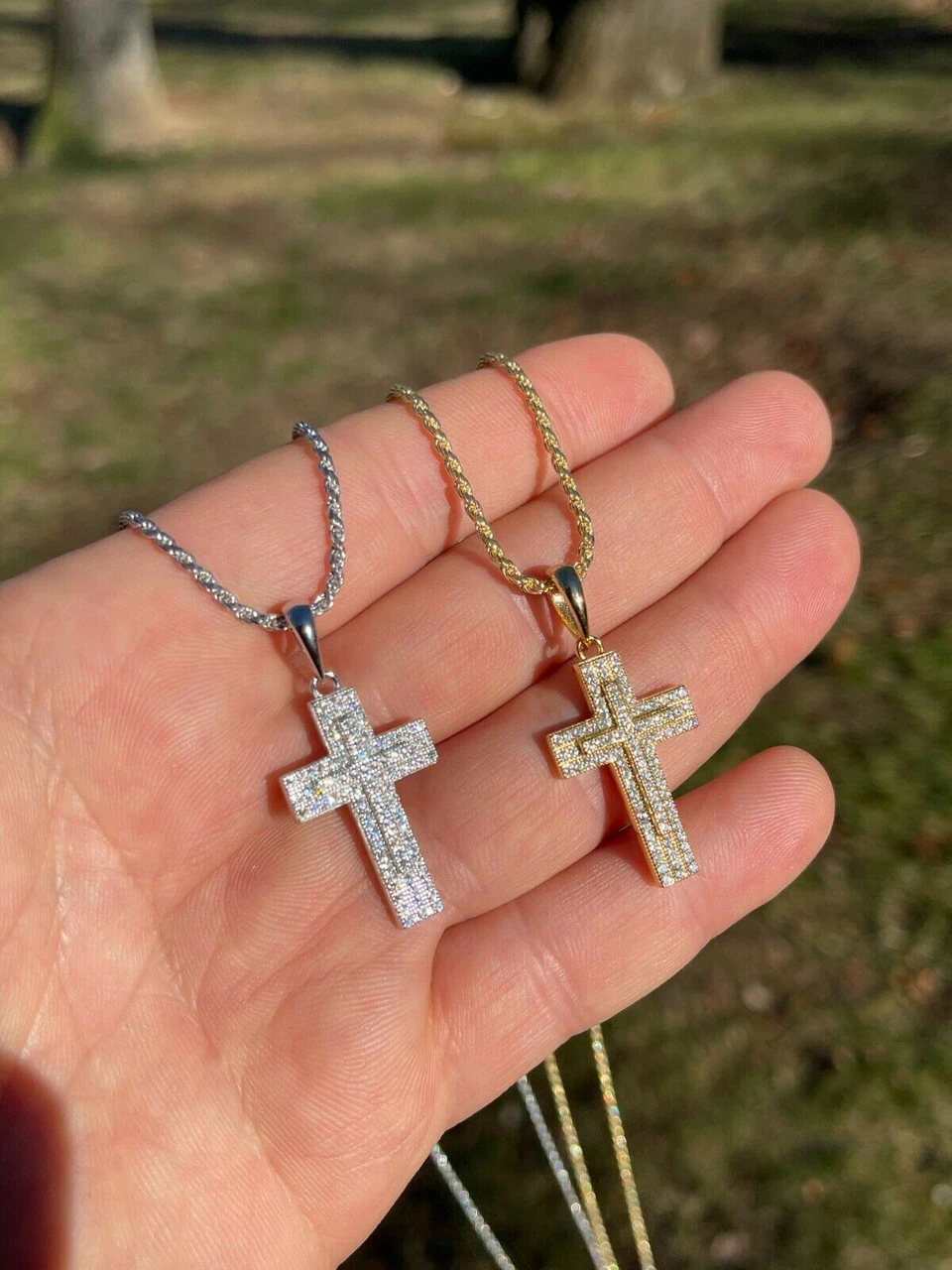 925 Sterling Silver Cross Pendant Necklace Iced MOISSANITE Passes Diamond Tester 11 925 Sterling Silver Cross Pendant Necklace Iced MOISSANITE Passes Diamond Tester - Image 9