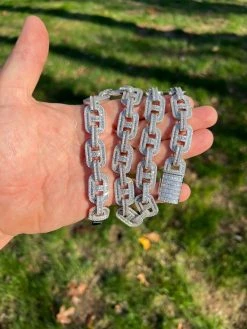 Baguette MOISSANITE Solid 925 Silver Gucci Link Chain Necklace Pass Diamond Test 34 Baguette MOISSANITE Solid 925 Silver Gucci Link Chain Necklace Pass Diamond Test -Harlem Bling Shop italiano silver inc baguette moissanite solid 925 silver gucci link chain necklace pass diamond test 05213.1669562935