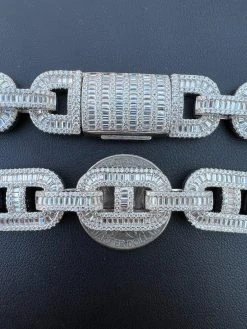 Baguette MOISSANITE Solid 925 Silver Gucci Link Chain Necklace Pass Diamond Test 36 Baguette MOISSANITE Solid 925 Silver Gucci Link Chain Necklace Pass Diamond Test -Harlem Bling Shop italiano silver inc baguette moissanite solid 925 silver gucci link chain necklace pass diamond test 36599.1669562924