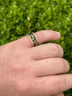 Barbed Wire Real 14k Gold & Solid 925 Sterling Silver Plain Ring Wedding Band -Harlem Bling Shop italiano silver inc barbed wire real 14k gold and solid 925 sterling silver plain ring wedding band 16981.1664382590