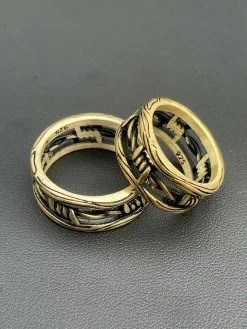 Barbed Wire Real 14k Gold & Solid 925 Sterling Silver Plain Ring Wedding Band -Harlem Bling Shop italiano silver inc barbed wire real 14k gold and solid 925 sterling silver plain ring wedding band 56349.1664374808