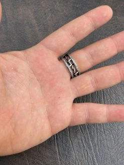 Barbed Wire Solid 925 Sterling Silver & Black Oxidized Plain Ring Wedding Band -Harlem Bling Shop italiano silver inc barbed wire solid 925 sterling silver and black oxidized plain ring wedding band 65152.1664399319