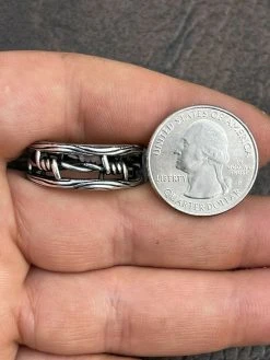 Barbed Wire Solid 925 Sterling Silver & Black Oxidized Plain Ring Wedding Band -Harlem Bling Shop italiano silver inc barbed wire solid 925 sterling silver and black oxidized plain ring wedding band 84708.1664376843