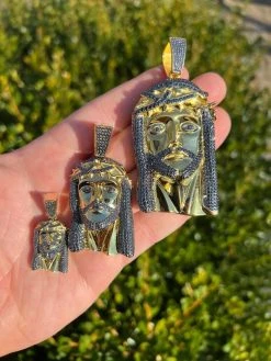 Black MOISSANITE 14k Gold Vermeil 925 Silver Iced Jesus Piece Pendant Necklace Pass Diamond Test -Harlem Bling Shop italiano silver inc black moissanite 14k gold vermeil 925 silver iced jesus piece pendant necklace pass diamond test 57641.1675274153