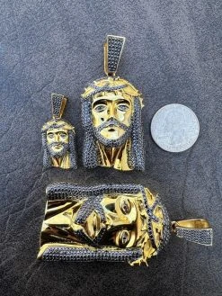 Black MOISSANITE 14k Gold Vermeil 925 Silver Iced Jesus Piece Pendant Necklace Pass Diamond Test -Harlem Bling Shop italiano silver inc black moissanite 14k gold vermeil 925 silver iced jesus piece pendant necklace pass diamond test 73258.1675274106
