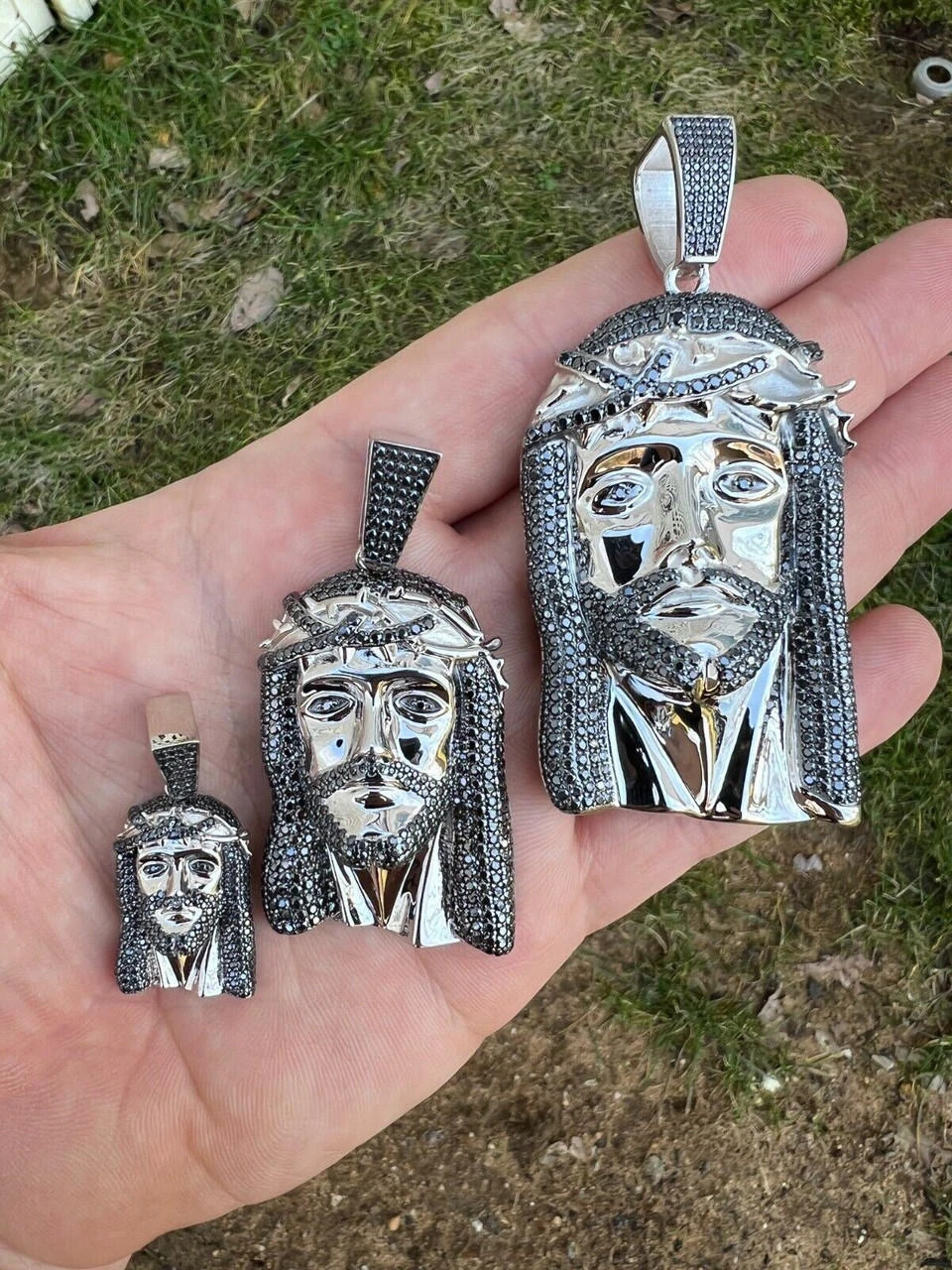 Black MOISSANITE 925 Silver Iced Jesus Piece Pendant Necklace Pass Diamond Test 13 Black MOISSANITE 925 Silver Iced Jesus Piece Pendant Necklace Pass Diamond Test - Image 11