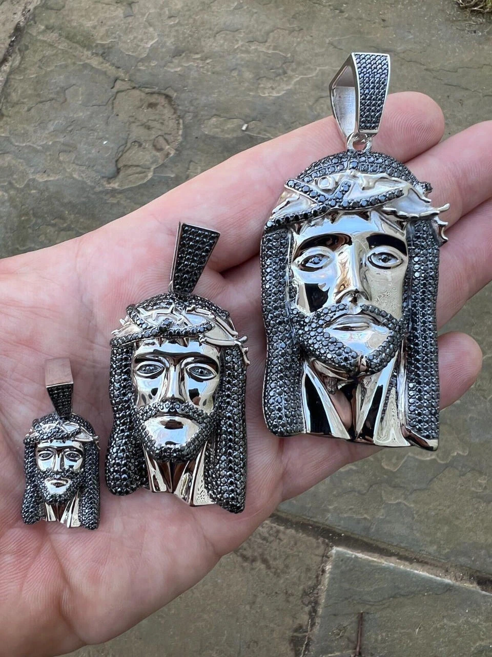 Black MOISSANITE 925 Silver Iced Jesus Piece Pendant Necklace Pass Diamond Test 18 Black MOISSANITE 925 Silver Iced Jesus Piece Pendant Necklace Pass Diamond Test - Image 16