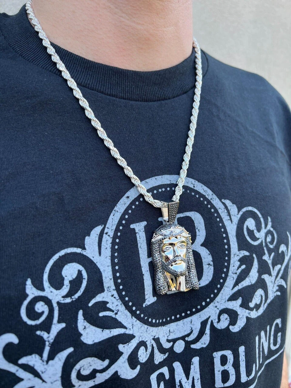 Black MOISSANITE 925 Silver Iced Jesus Piece Pendant Necklace Pass Diamond Test 15 Black MOISSANITE 925 Silver Iced Jesus Piece Pendant Necklace Pass Diamond Test - Image 13