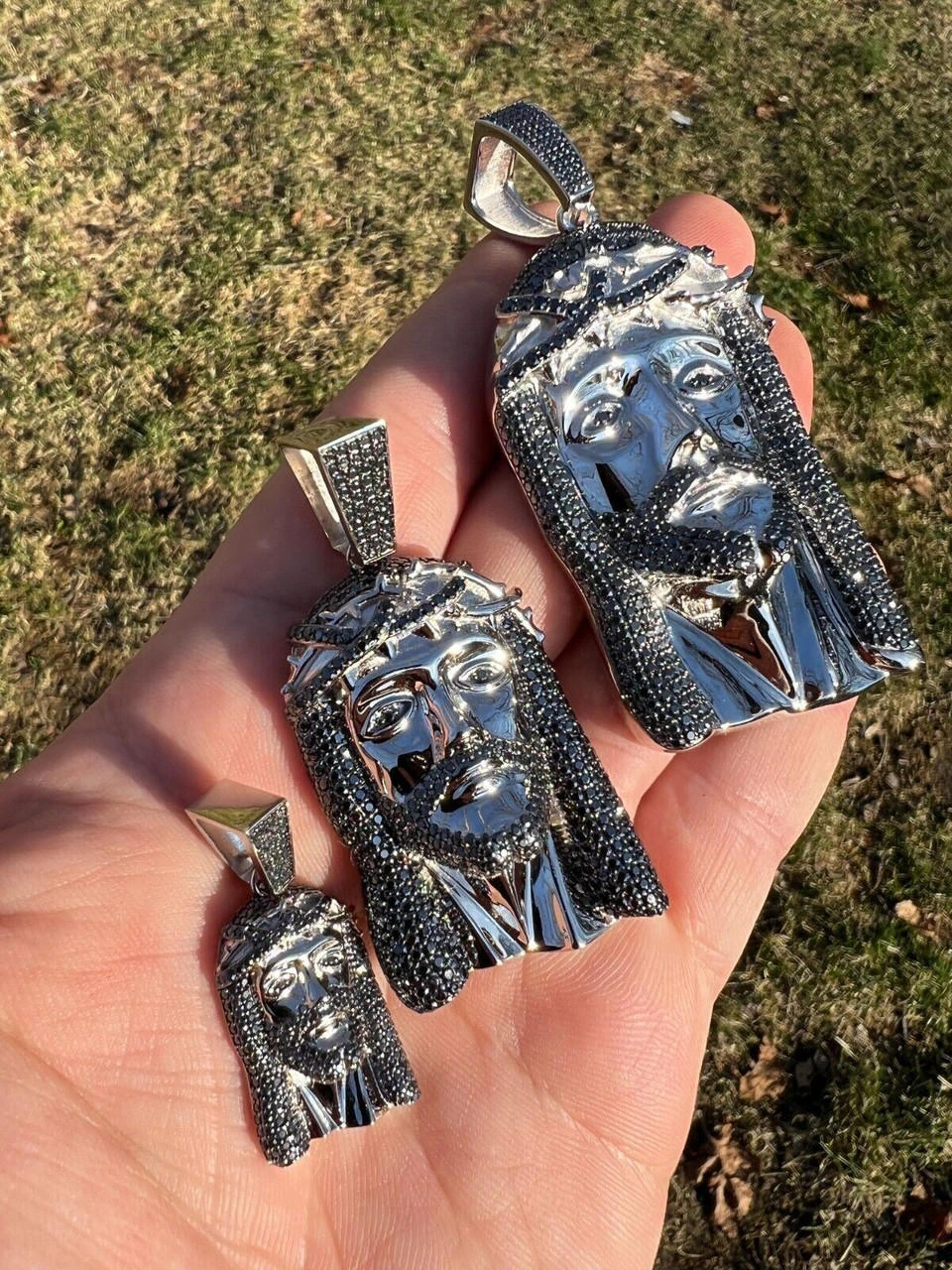 Black MOISSANITE 925 Silver Iced Jesus Piece Pendant Necklace Pass Diamond Test 20 Black MOISSANITE 925 Silver Iced Jesus Piece Pendant Necklace Pass Diamond Test - Image 18