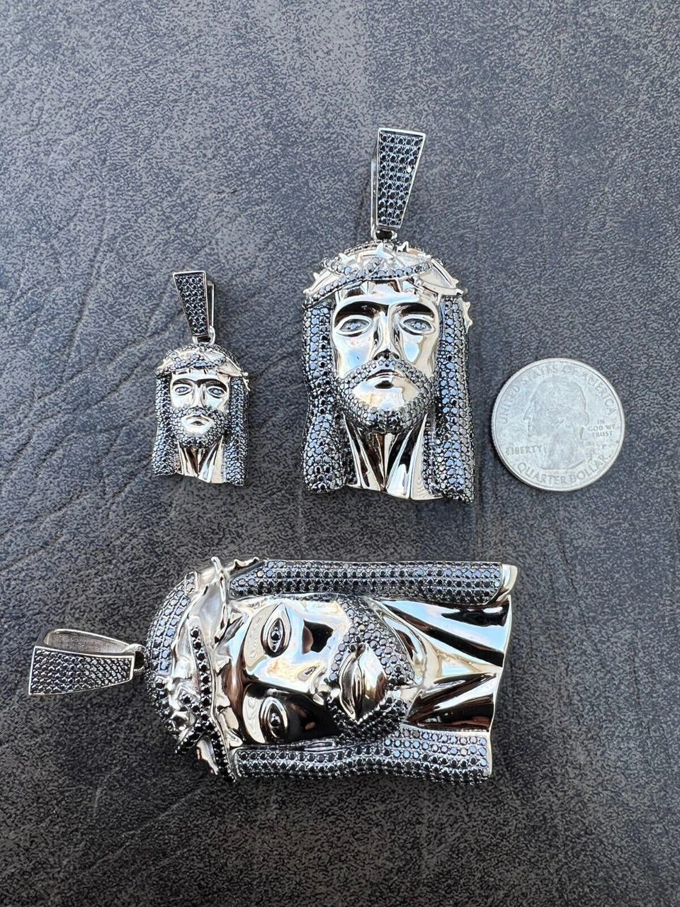 Black MOISSANITE 925 Silver Iced Jesus Piece Pendant Necklace Pass Diamond Test 10 Black MOISSANITE 925 Silver Iced Jesus Piece Pendant Necklace Pass Diamond Test - Image 8