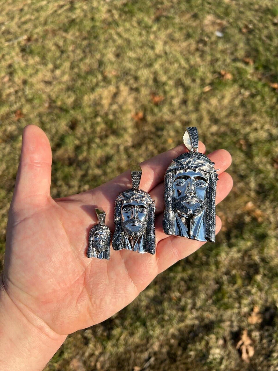 Black MOISSANITE 925 Silver Iced Jesus Piece Pendant Necklace Pass Diamond Test 14 Black MOISSANITE 925 Silver Iced Jesus Piece Pendant Necklace Pass Diamond Test - Image 12