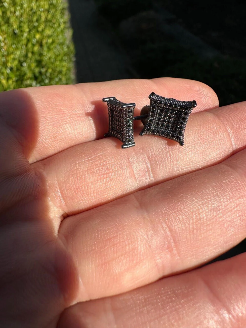 Black MOISSANITE Oxidized Rhodium Over 925 Silver Square Kite Earrings Hip Hop 17 Black MOISSANITE Oxidized Rhodium Over 925 Silver Square Kite Earrings Hip Hop - Image 15