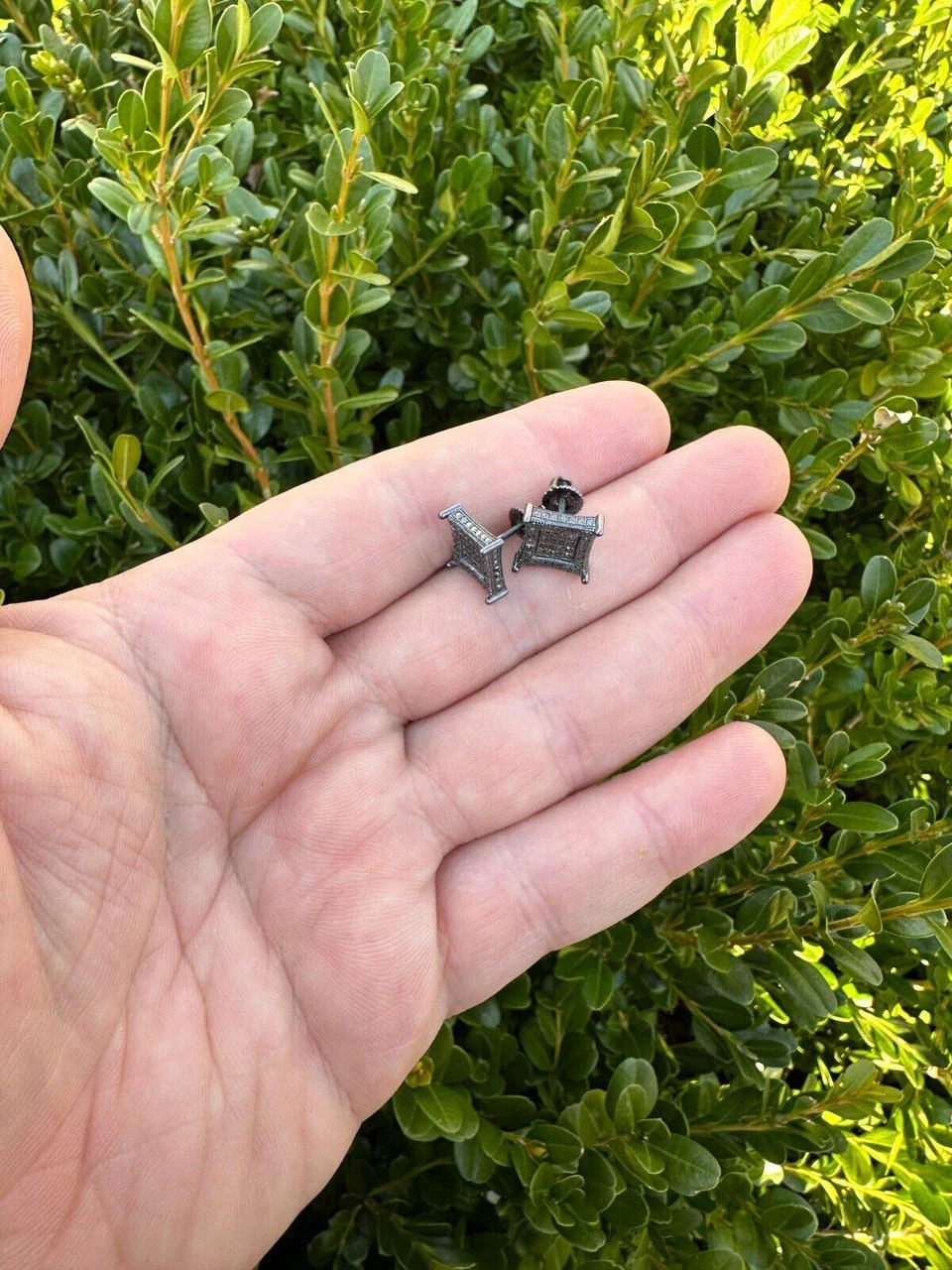 Black MOISSANITE Oxidized Rhodium Over 925 Silver Square Kite Earrings Hip Hop 6 Black MOISSANITE Oxidized Rhodium Over 925 Silver Square Kite Earrings Hip Hop - Image 4