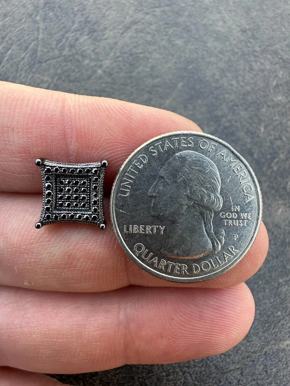 Black MOISSANITE Oxidized Rhodium Over 925 Silver Square Kite Earrings Hip Hop 9 Black MOISSANITE Oxidized Rhodium Over 925 Silver Square Kite Earrings Hip Hop - Image 7