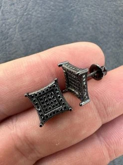 Black MOISSANITE Oxidized Rhodium Over 925 Silver Square Kite Earrings Hip Hop 24 Black MOISSANITE Oxidized Rhodium Over 925 Silver Square Kite Earrings Hip Hop -Harlem Bling Shop italiano silver inc black moissanite oxidized rhodium over 925 silver square kite earrings hip hop 63852.1678388136