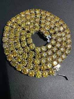 Canary Yellow MOISSANITE 5mm Tennis Chain 925 Silver Iced Necklace Pass Tester 32 Canary Yellow MOISSANITE 5mm Tennis Chain 925 Silver Iced Necklace Pass Tester -Harlem Bling Shop italiano silver inc canary yellow moissanite 5mm tennis chain 925 silver iced necklace pass tester 17329.1696645474