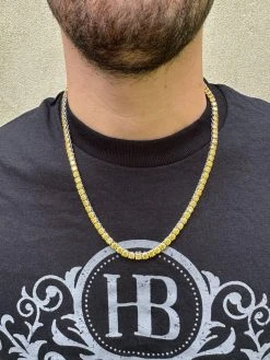 Canary Yellow MOISSANITE 5mm Tennis Chain 925 Silver Iced Necklace Pass Tester 39 Canary Yellow MOISSANITE 5mm Tennis Chain 925 Silver Iced Necklace Pass Tester -Harlem Bling Shop italiano silver inc canary yellow moissanite 5mm tennis chain 925 silver iced necklace pass tester 31501.1696645479