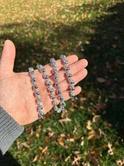 Custom Solid 925 Sterling Silver Skull Death Link Chain Necklace W. Moissanite -Harlem Bling Shop italiano silver inc custom solid 925 sterling silver skull death link chain necklace w moissanite 77990.1698982843