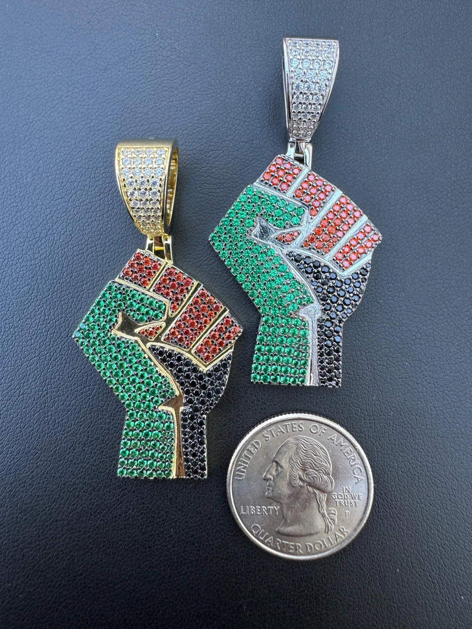 Free Palestine Fist Palestinian 925 Silver Gold Plated Pendant Chain CZ Necklace 17 Free Palestine Fist Palestinian 925 Silver Gold Plated Pendant Chain CZ Necklace - Image 15