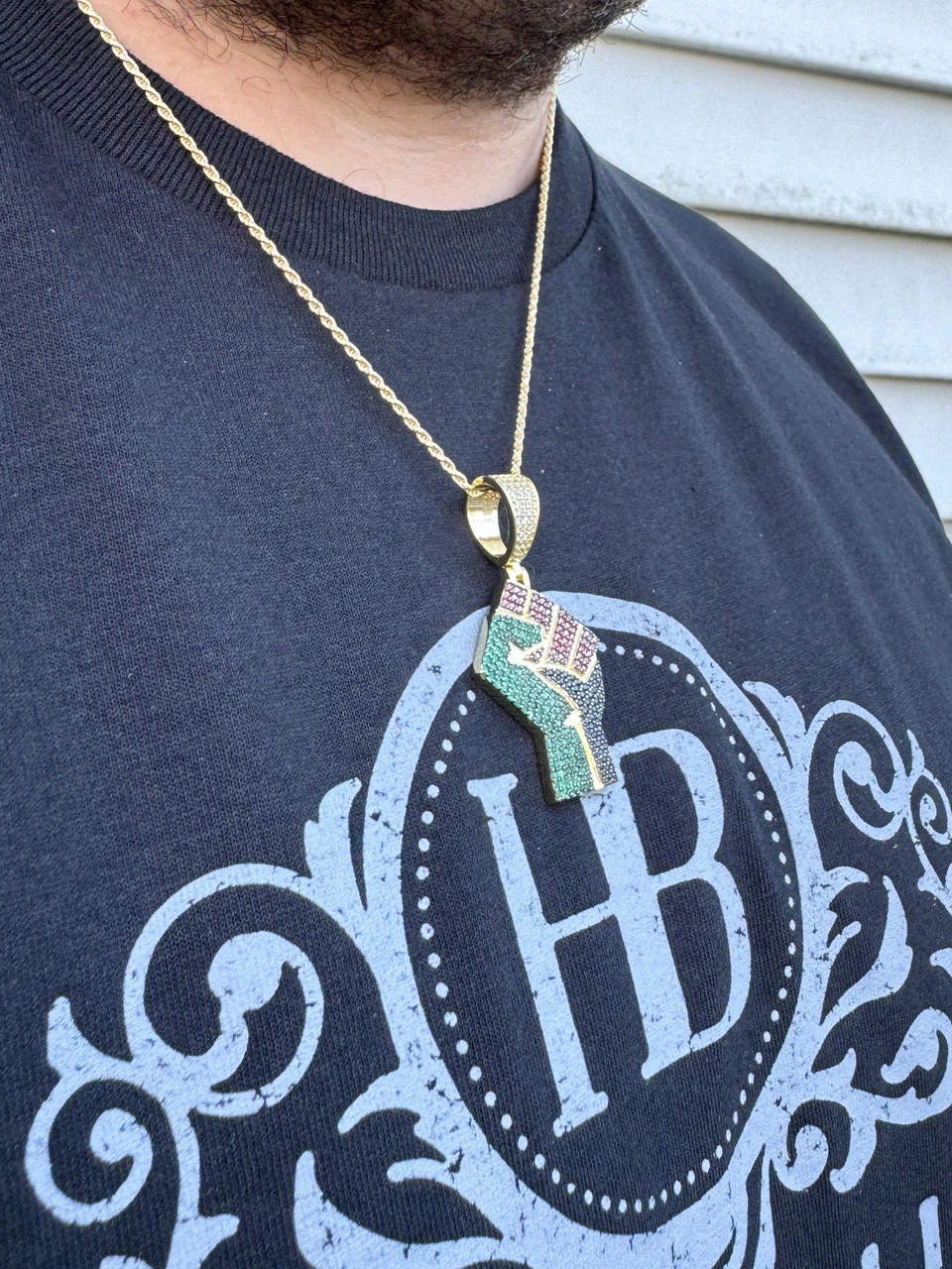 Free Palestine Fist Palestinian 925 Silver Gold Plated Pendant Chain CZ Necklace 20 Free Palestine Fist Palestinian 925 Silver Gold Plated Pendant Chain CZ Necklace - Image 18