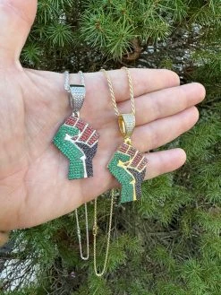 Front Page -Harlem Bling Shop italiano silver inc free palestine fist palestinian 925 silver gold plated pendant chain cz necklace 20321.1702443266