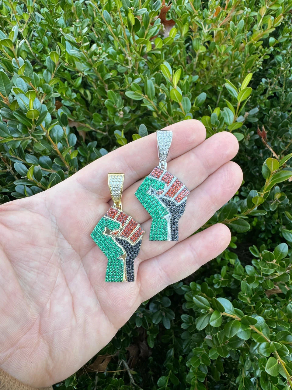 Free Palestine Fist Palestinian 925 Silver Gold Plated Pendant Chain CZ Necklace 13 Free Palestine Fist Palestinian 925 Silver Gold Plated Pendant Chain CZ Necklace - Image 11