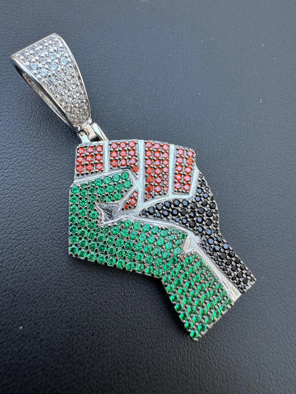 Free Palestine Fist Palestinian 925 Silver Gold Plated Pendant Chain CZ Necklace 16 Free Palestine Fist Palestinian 925 Silver Gold Plated Pendant Chain CZ Necklace - Image 14