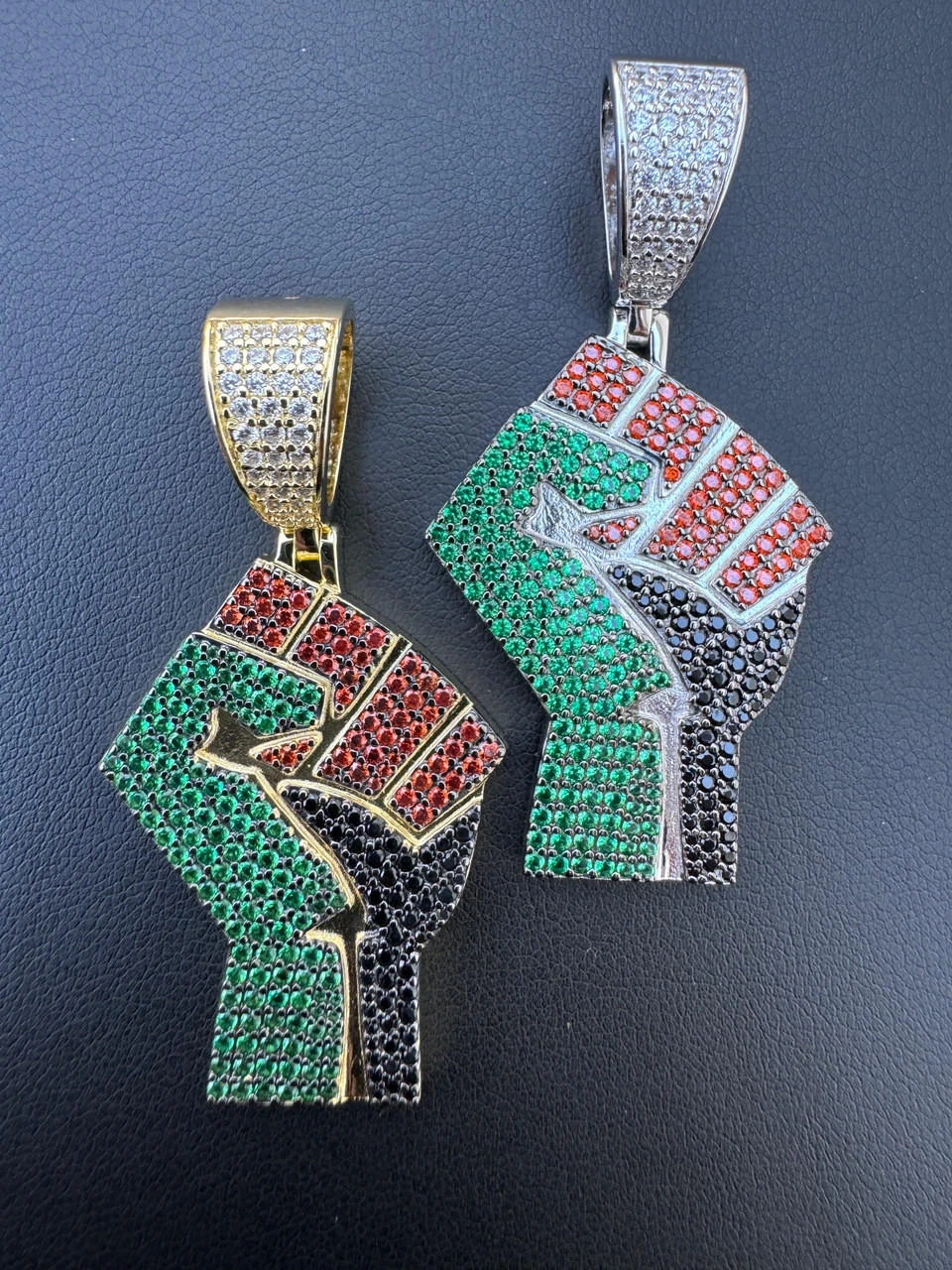 Free Palestine Fist Palestinian 925 Silver Gold Plated Pendant Chain CZ Necklace 21 Free Palestine Fist Palestinian 925 Silver Gold Plated Pendant Chain CZ Necklace - Image 19