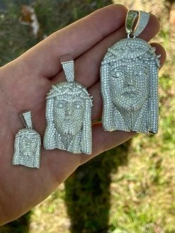 Fully Iced MOISSANITE Jesus Piece Pendant Pass Diamond Tester Hip Hop 925 Silver -Harlem Bling Shop italiano silver inc fully iced moissanite jesus piece pendant pass diamond tester hip hop 925 silver 02450.1664381925